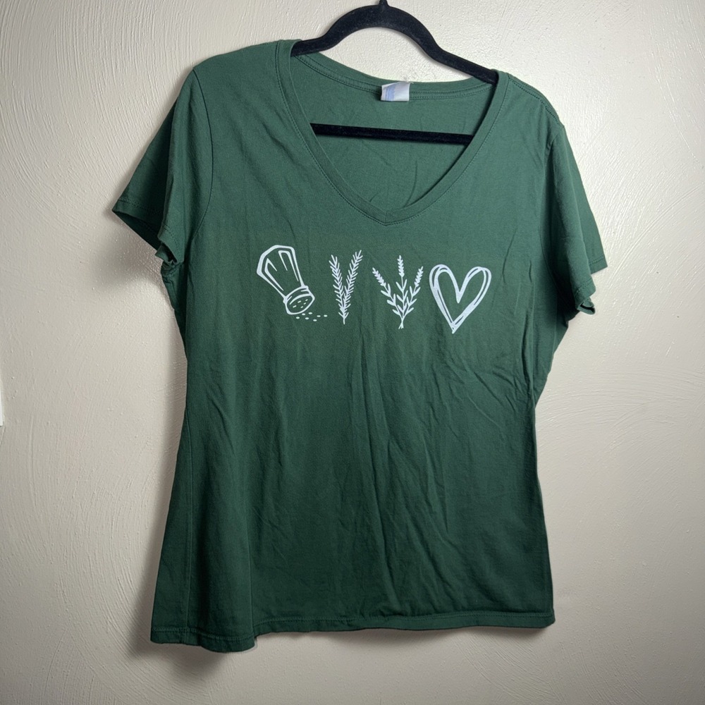 Green Practical Magic Crew Neck Short Sleeve T-Shirt L
